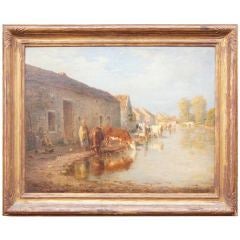 French Pastoral Oil Painting