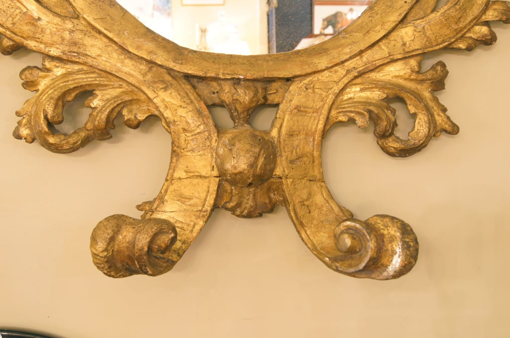 Giltwood Italian Baroque Gilt Mirror