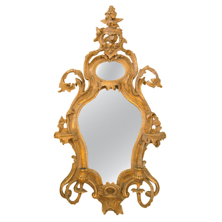 Venetian Girandole Mirror with Chinoiserie Carving For Sale