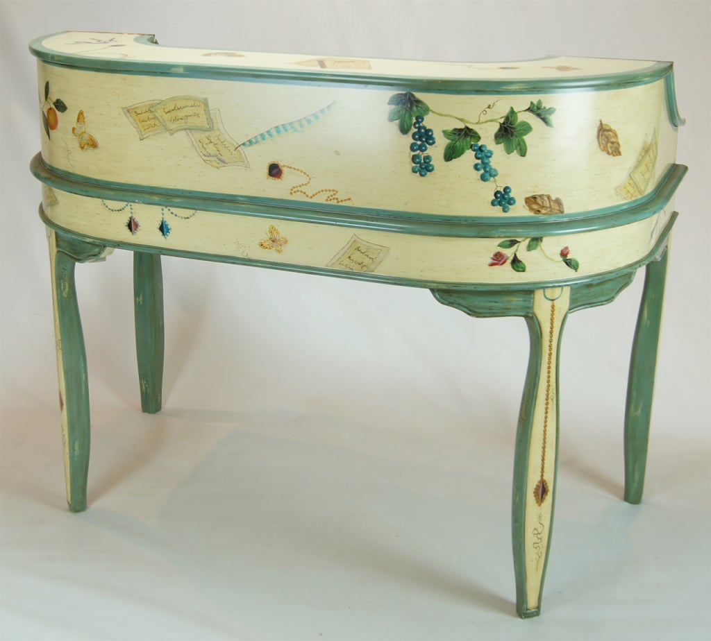 20th Century Trompe L'oeil Writing Desk with Matching Chair