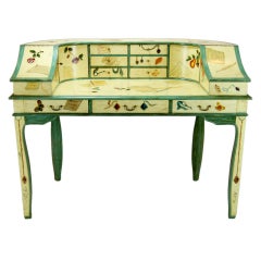 Trompe L'oeil Writing Desk with Matching Chair