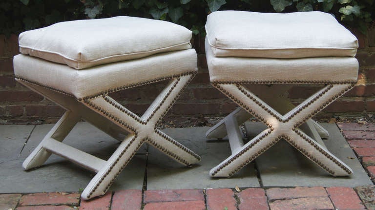 Stylish Pair of "X" Benches