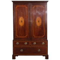 19th Century Mahogany Linen Press 4