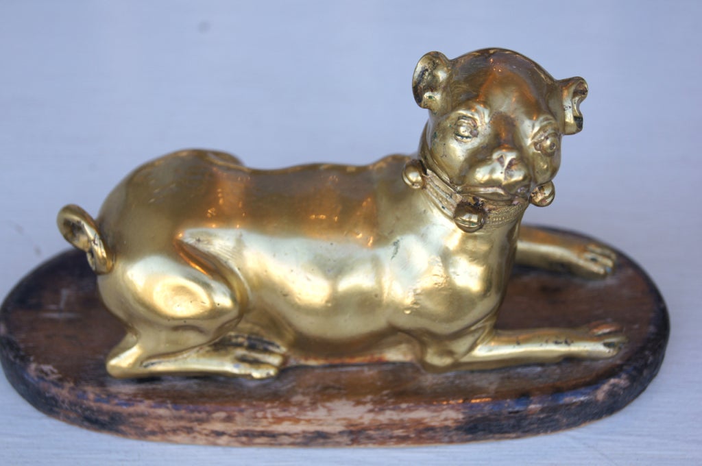 A Pair of Gilt Bronze Pugs 1