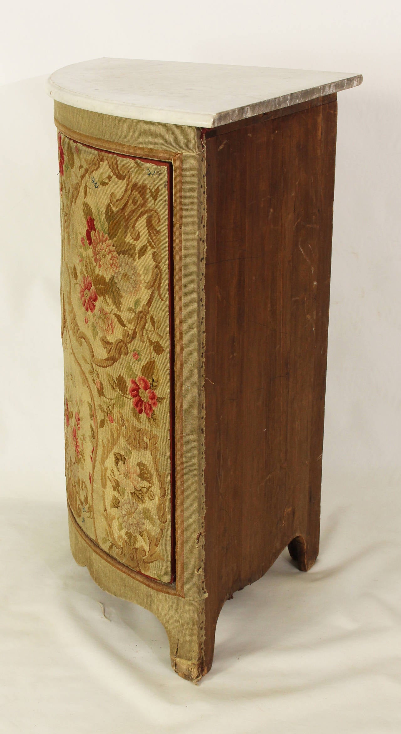 19th Century French Tapestry Bowfront Corner Cabinet 2