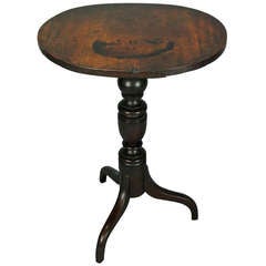 American Carved Walnut Candle Stand Tilt-Top Table