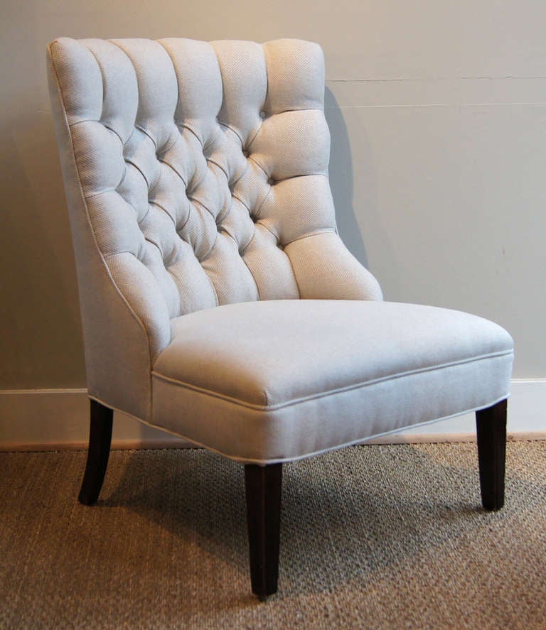 Regency Pair of Buttoned Slipper Chairs
