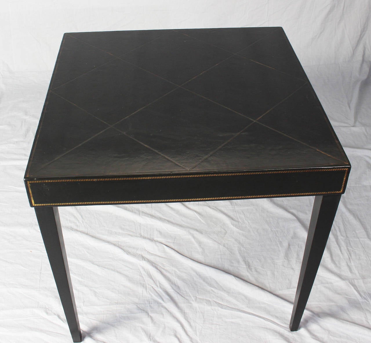 Mid-20th Century Hollywood Regency Tooled Leather Games Table