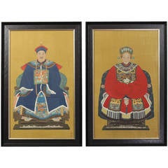 Pair of Chinese Ancestral Portraits