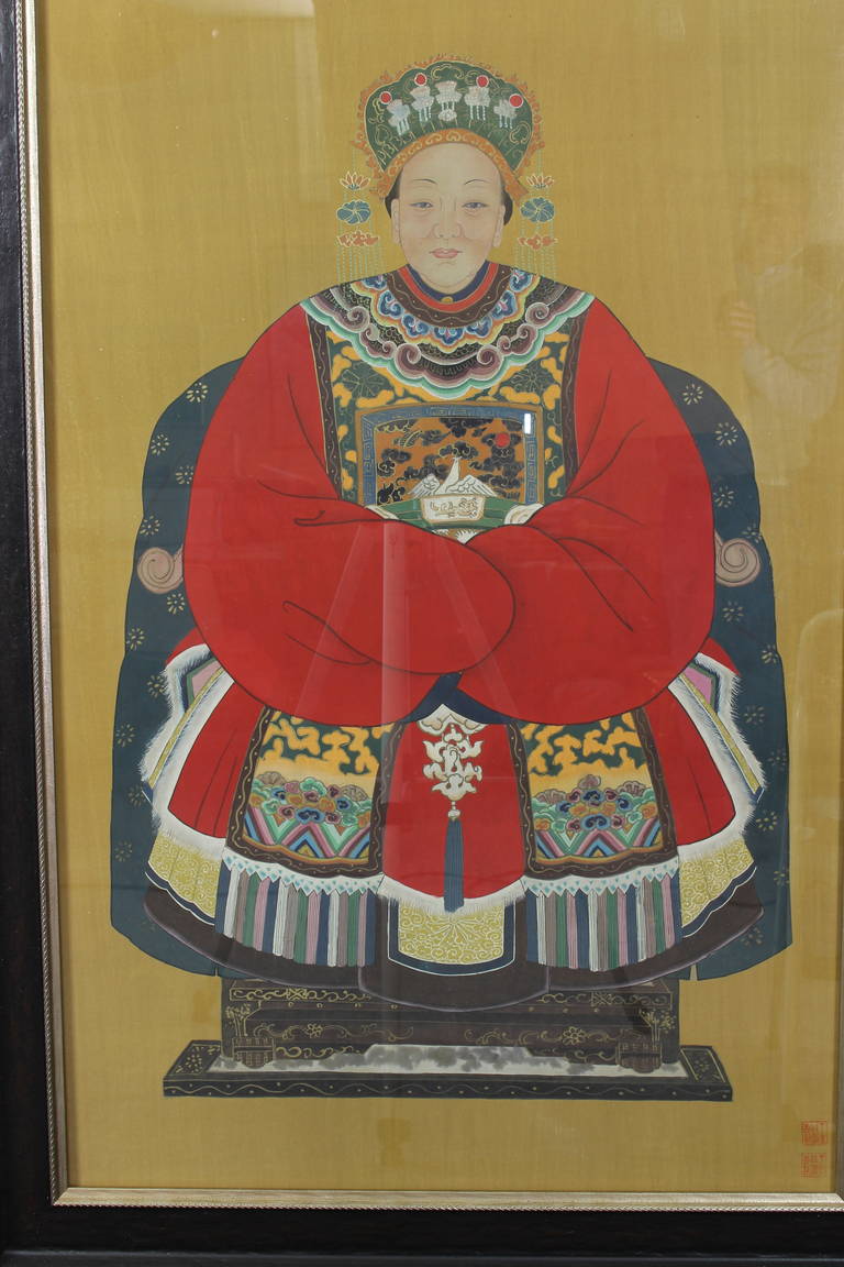 Paire de portraits d'ancêtres chinois 1