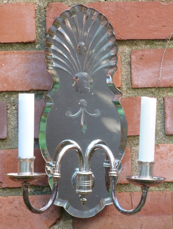 Set of Four Venetian Style Mirrored Sconces