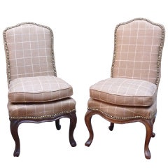 Near Pair of French Slipper Chairs