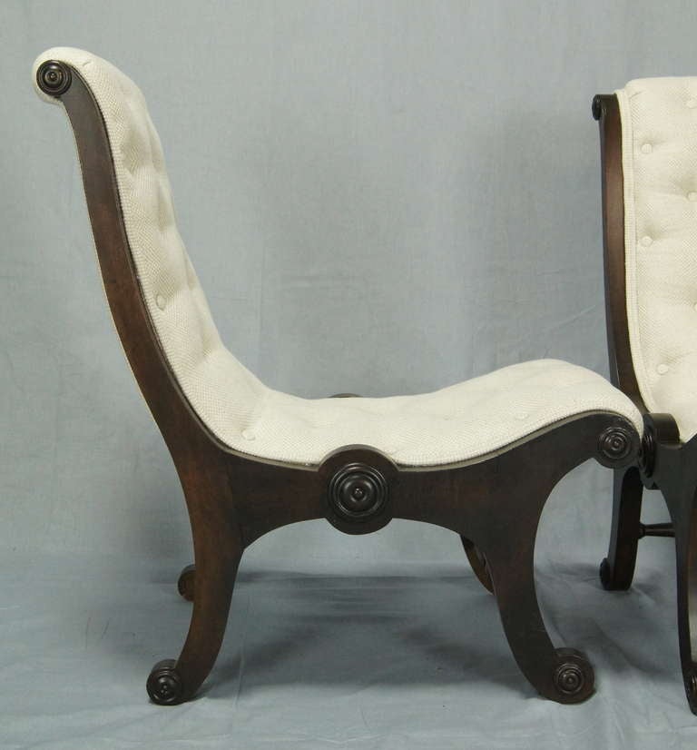 Pair of Regency Style Slipper Chairs 1