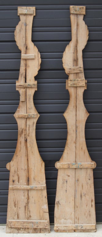 Pair of Painted Wooden Panel Stage Columns 4