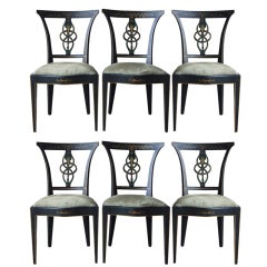 Set of Six Painted Dining Chairs