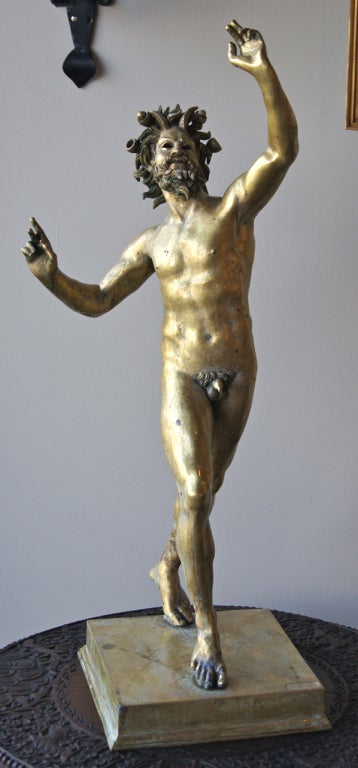 Large Cast Bronze Statue of a Satyr