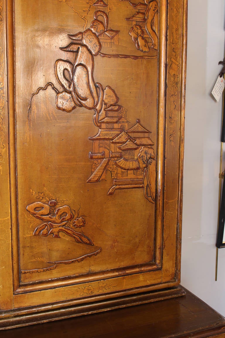 English Chinoiserie Bureau Bookcase, 1820 3