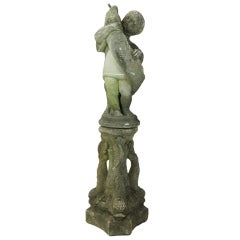 Cast Stone Fountain Figure of Boy with Fish