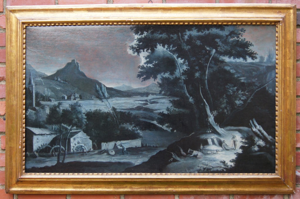 A large 18th century oil on canvas 