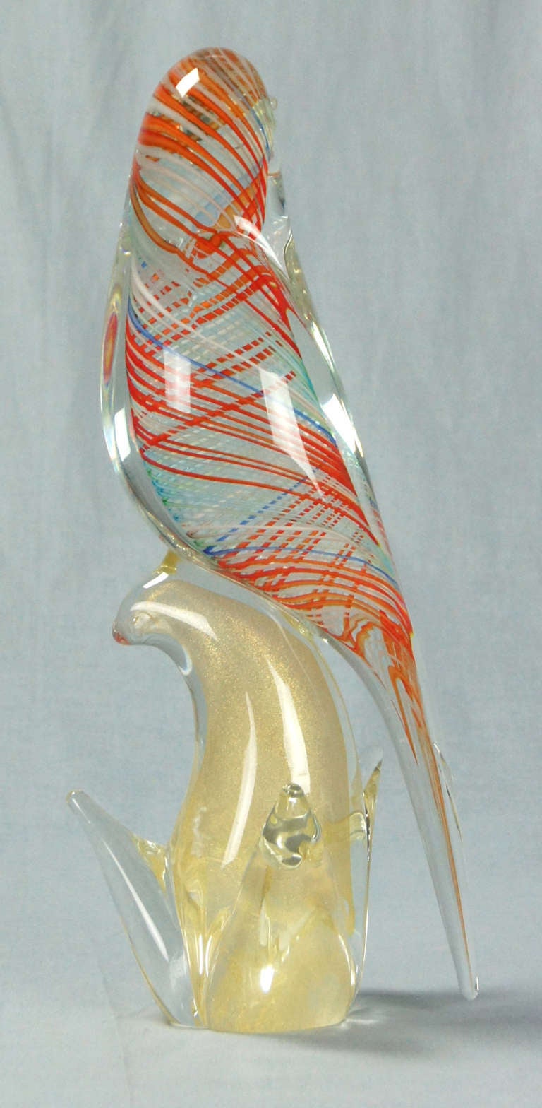 Late 20th Century Large Murano Glass Parrot