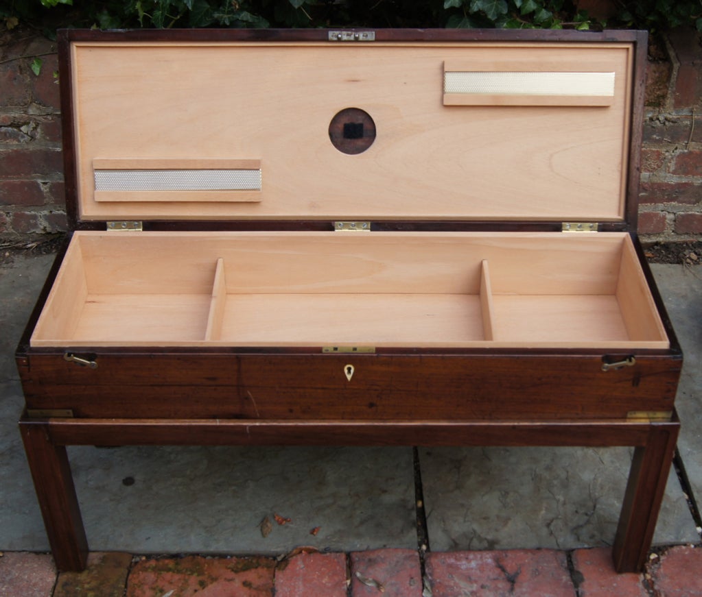 English Regency Gun Case on Stand Fashioned into a Cigar Humidor