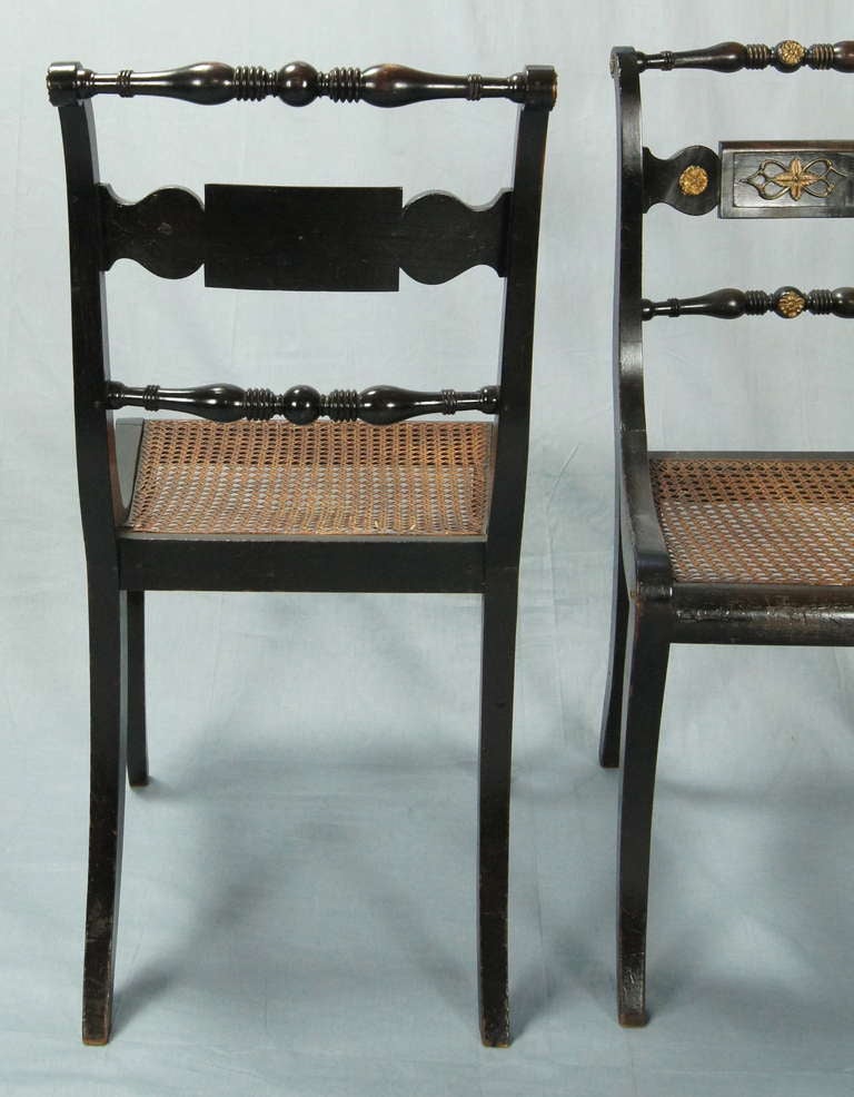 Set of Four English Regency Dining Chairs 1