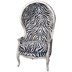 Porter's Chair in Zebra Print Tapestry