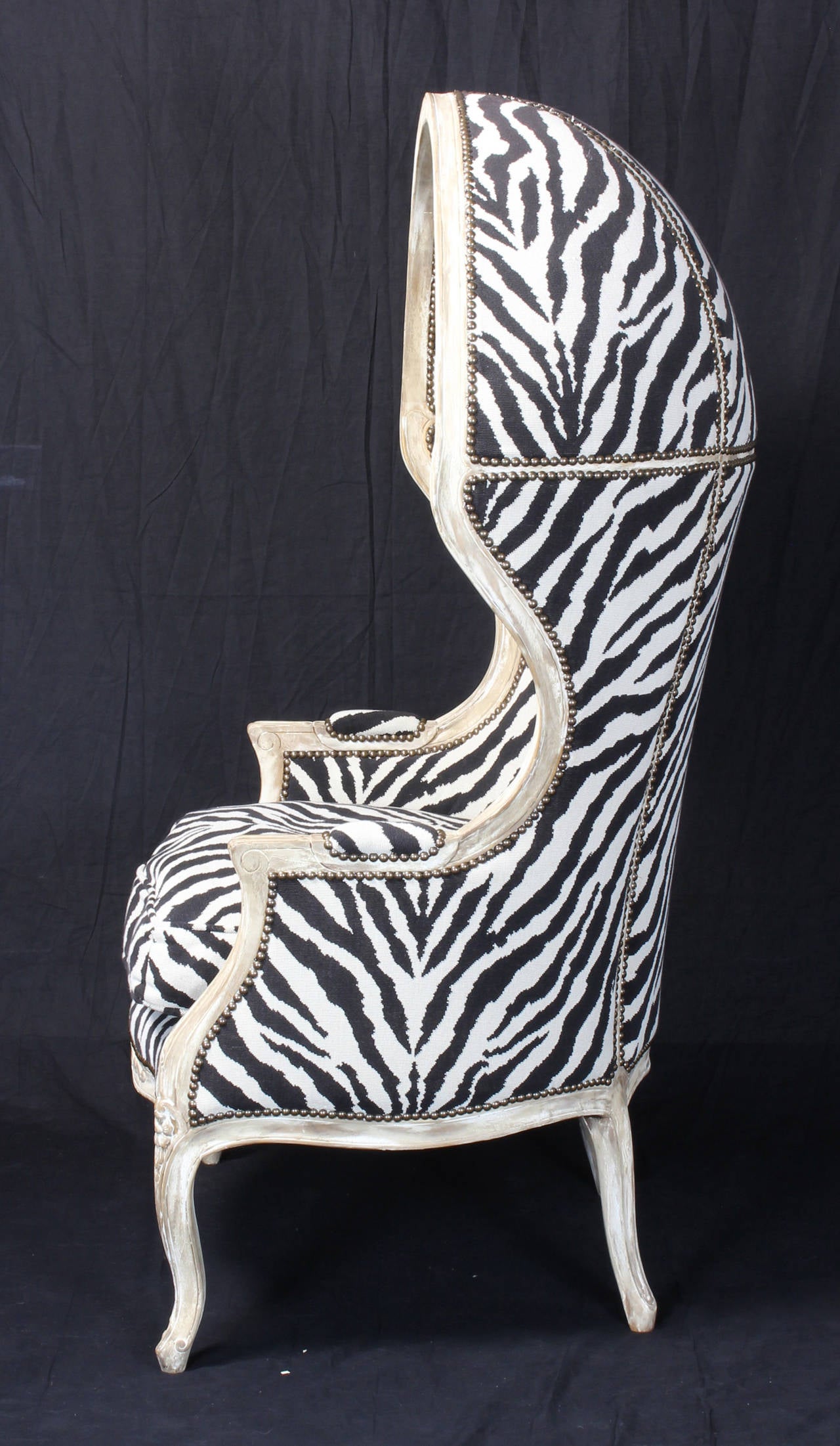 Porter's Chair mit Zebradruck-Wandteppich (Ende des 20. Jahrhunderts)