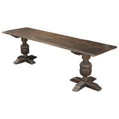 Exceptionally Long English Oak Refectory Table