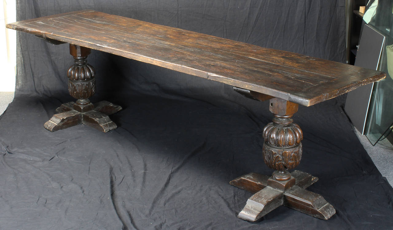 Exceptionally Long English Oak Refectory Table