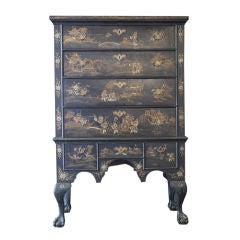 Queen Anne Style Japanned High Chest
