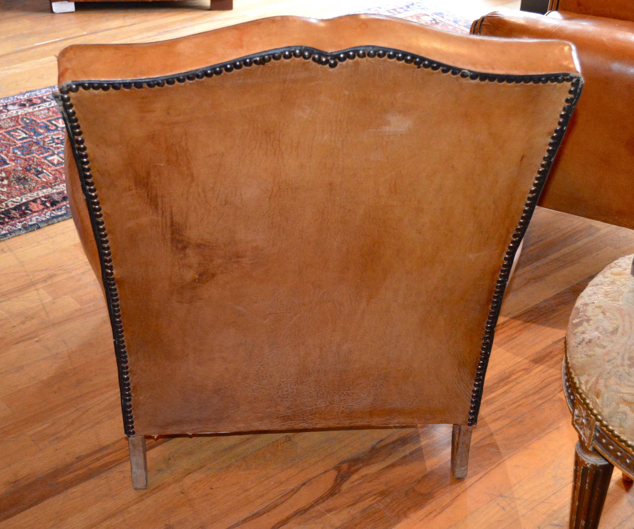 Pair of French Leather Art Deco Club Chairs 2