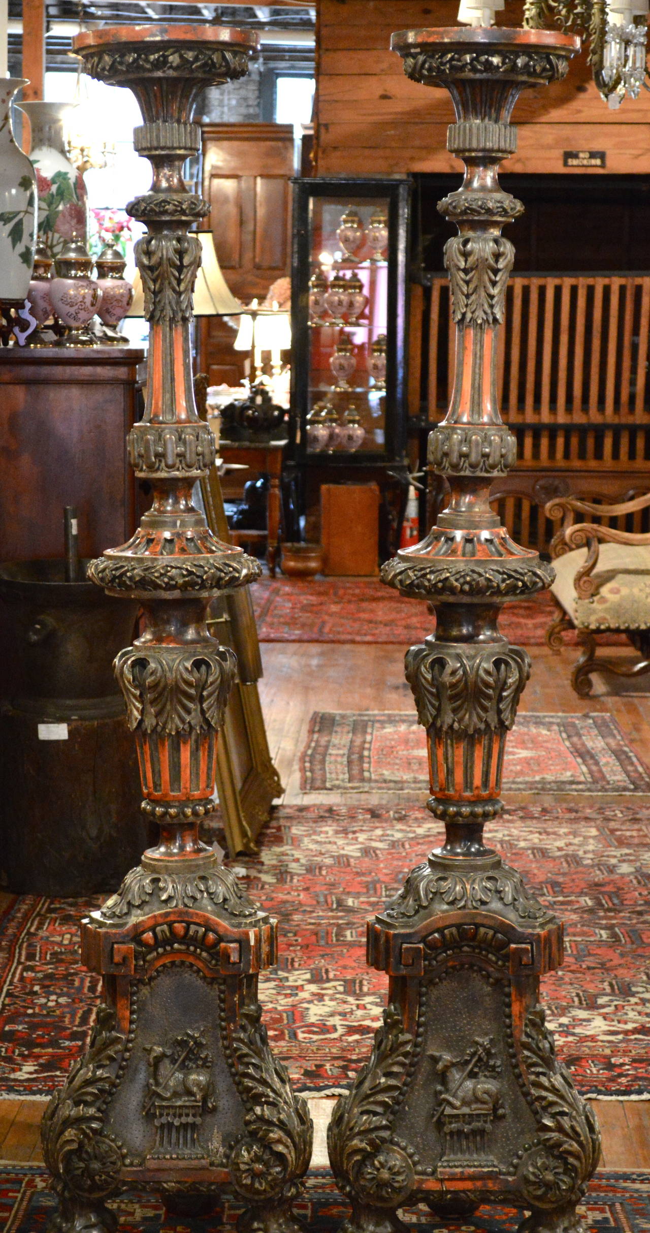 Italian Ecclesiastical Neoclassical Monumental Torchieres from Milan