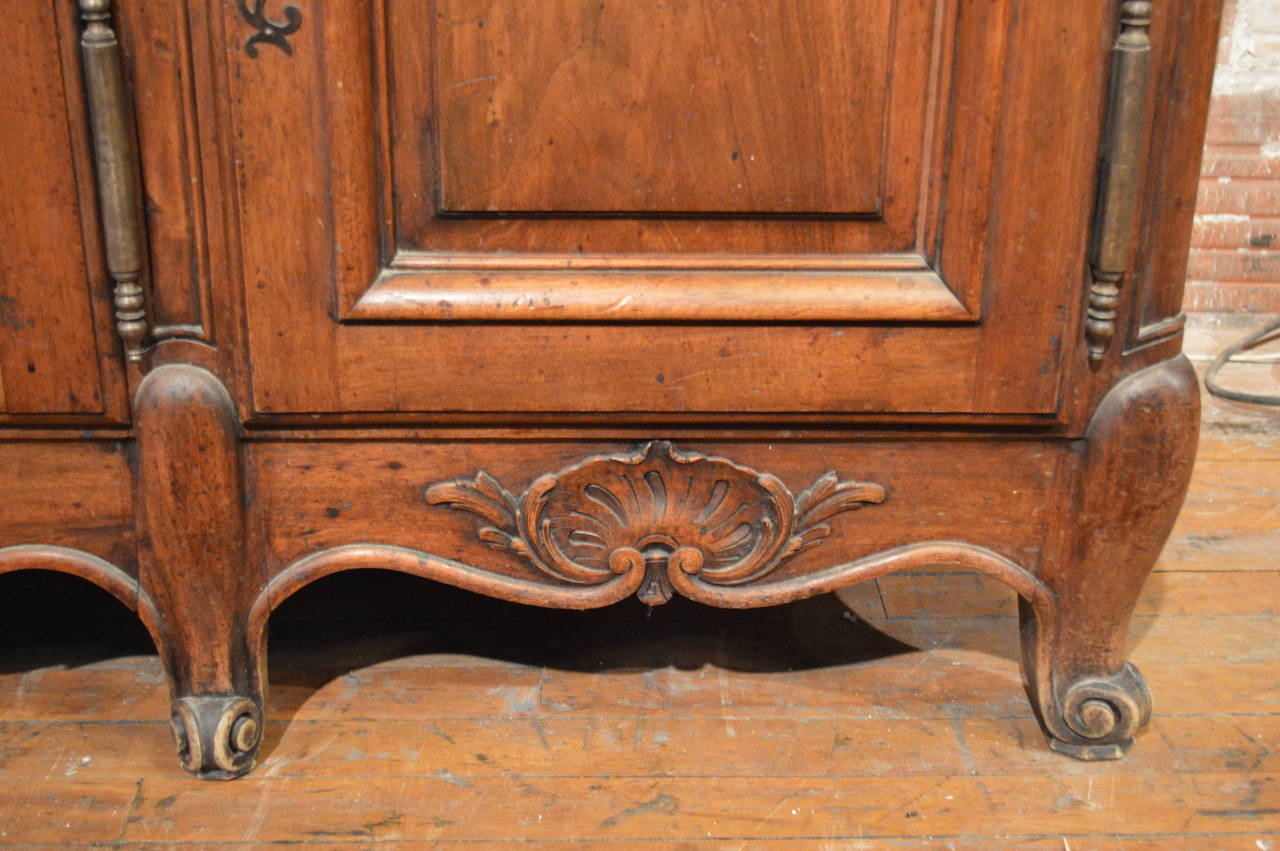 Carved 19th Century Regence Style Walnut Enfilade, Marble Top For Sale