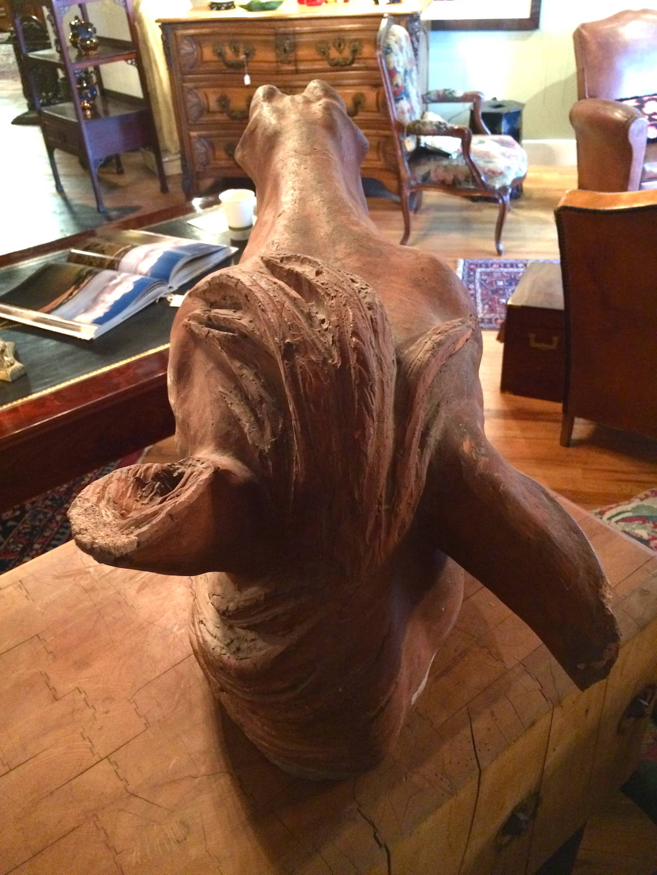 19th Century Hanging French Terracotta Horse Bust For Sale 1