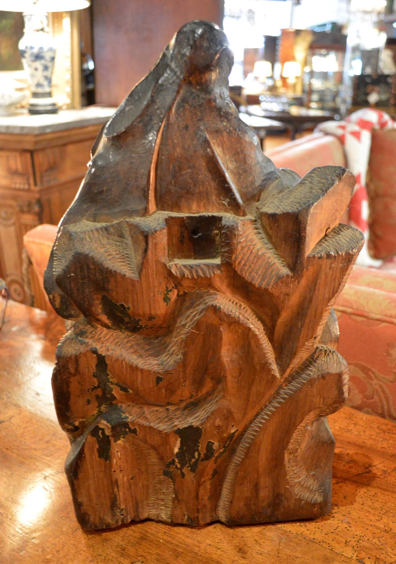 Spanish Carved 18th Century Pieta, Saint Anne and Jesus For Sale