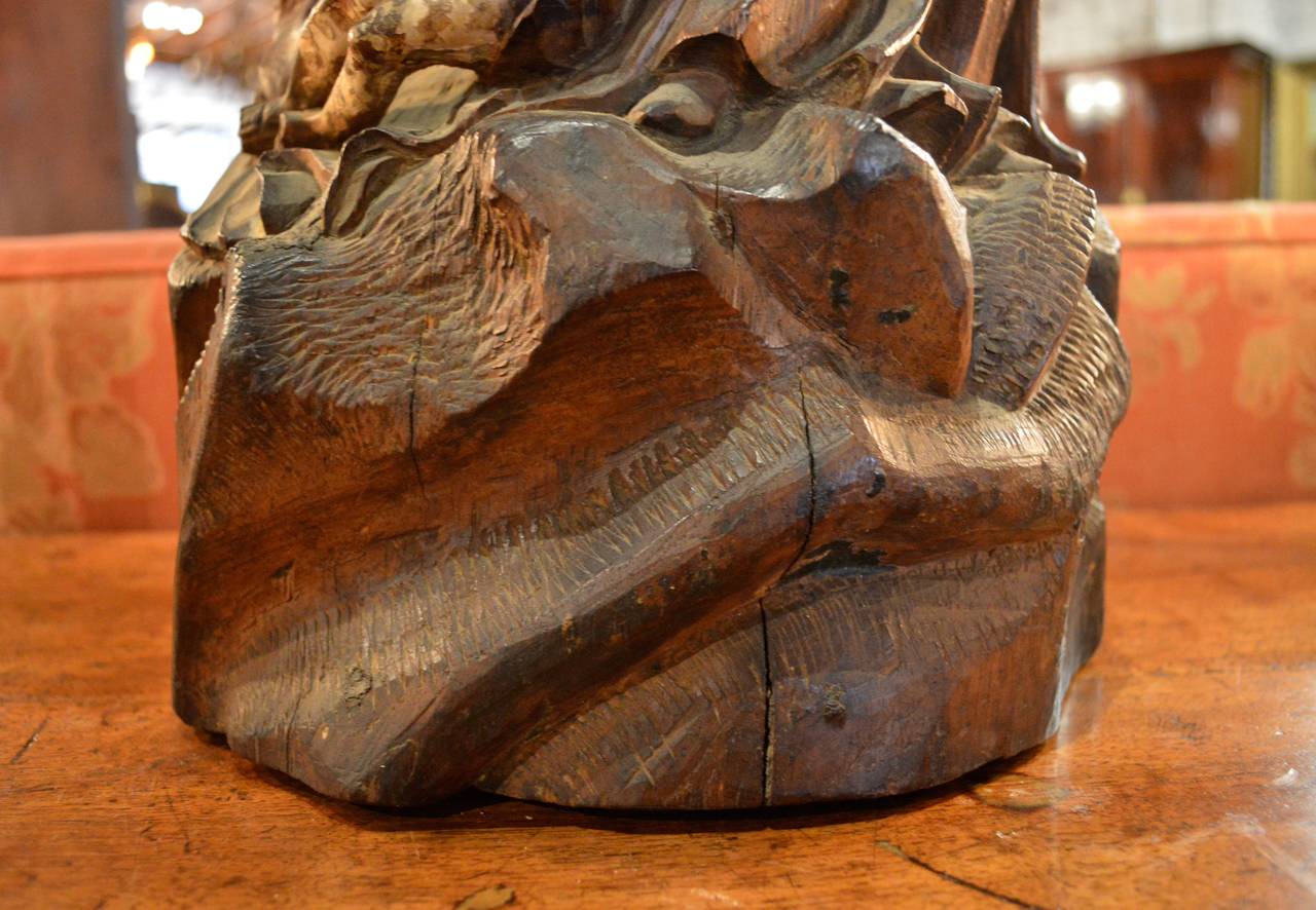 Carved 18th Century Pieta, Saint Anne and Jesus For Sale 1