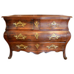 18th Century Louis XV French Provincial Serpentine Commode