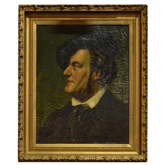 Portrait of Richard Wagner, Oil on Canvas in Gilt Frame, Late 19th Century