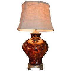 Hand Blown Vintage Murano Faux Tortoise Lamp