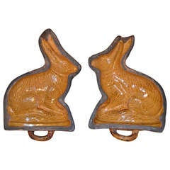 Antique 19th French Faience Rabbit Mold