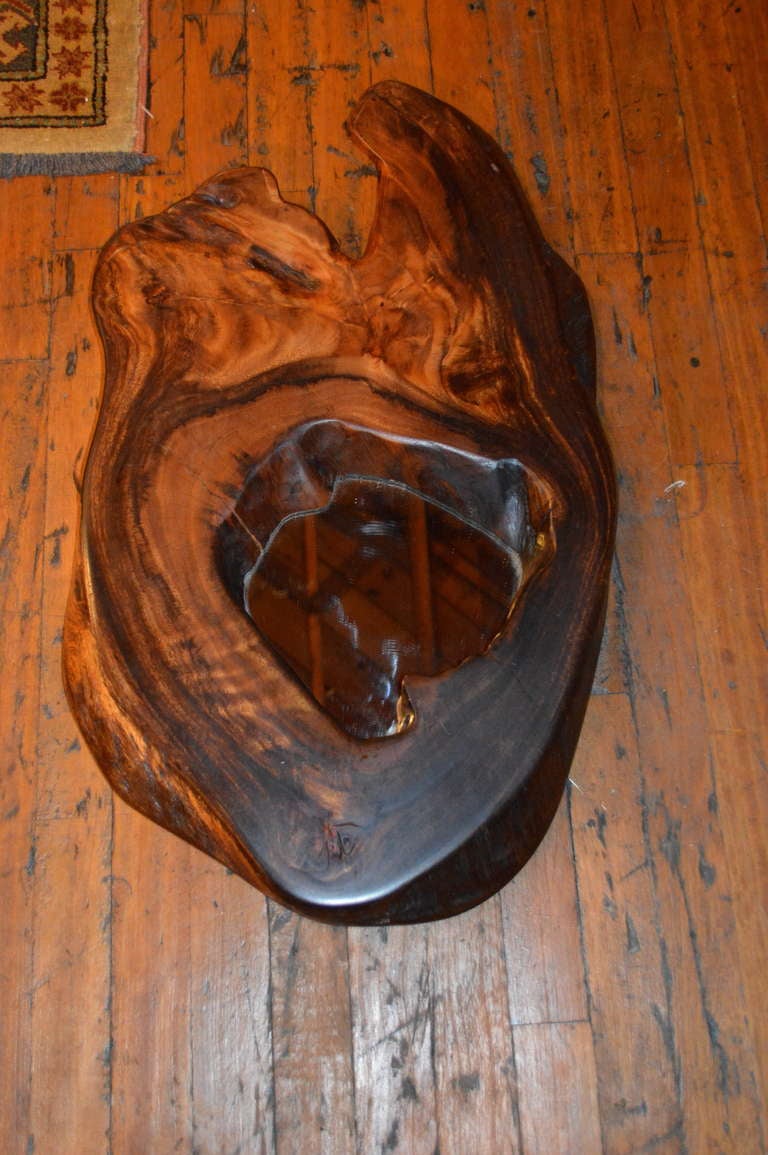 Free Form Carved Mahogany Mirror