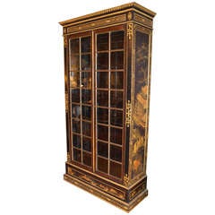 Antique Fine French Neoclassical Chinoiserie Library Cabinet