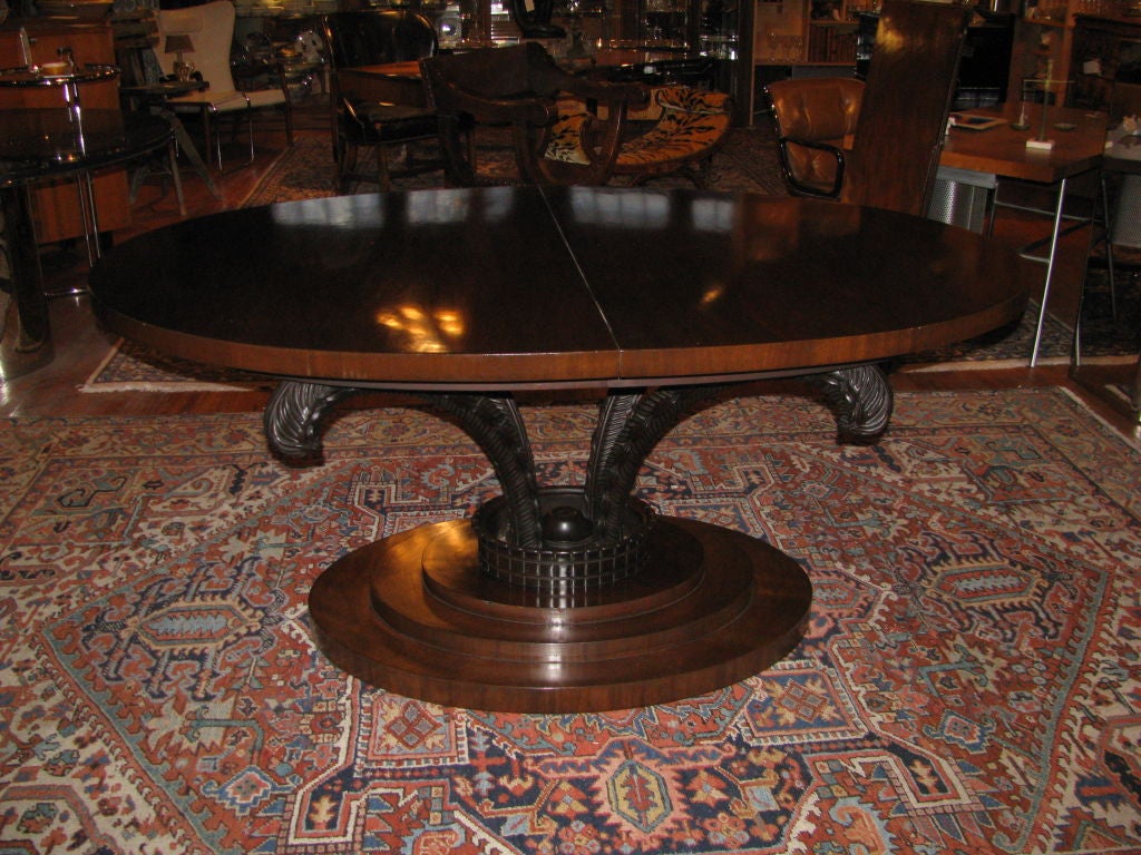 Mid-20th Century French Art Deco Table with Prince of Wales feather supports