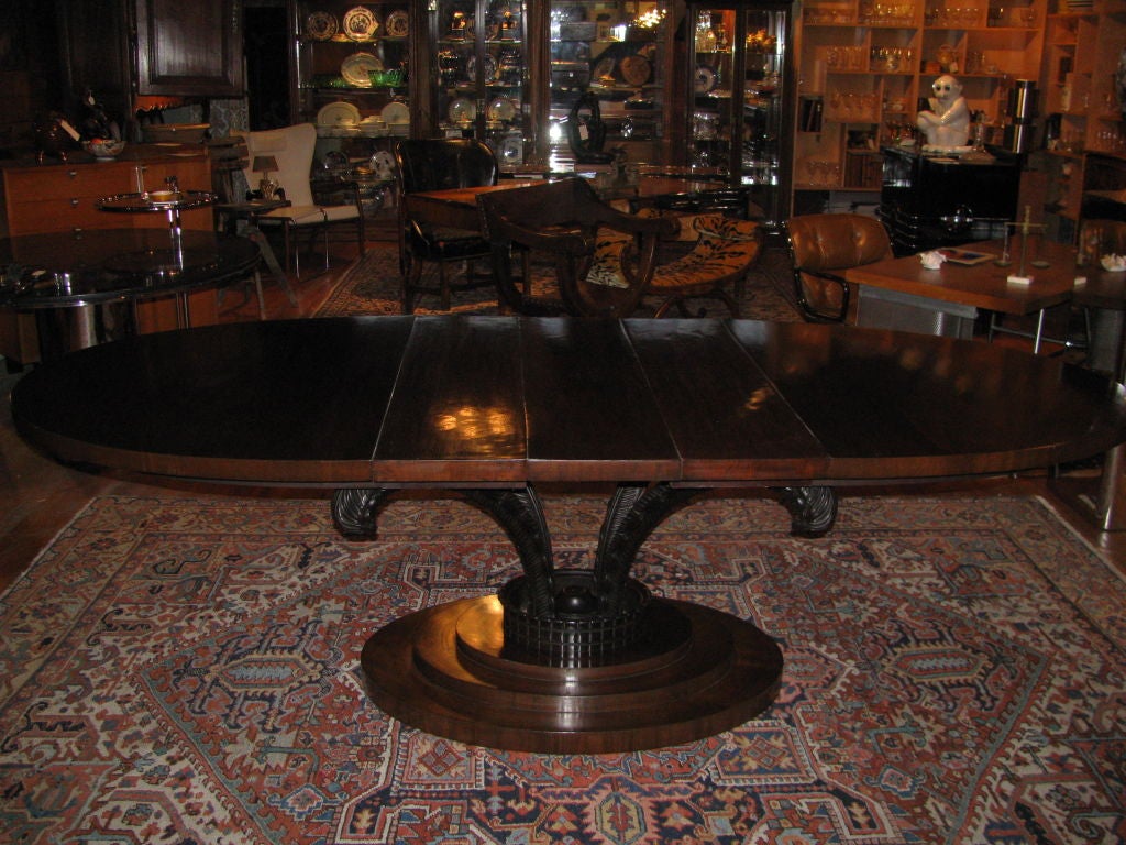 French Art Deco Table with Prince of Wales feather supports 2