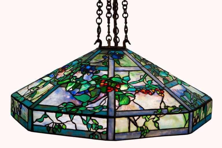 Art Nouveau Tiffany Studios October Night Chandelier