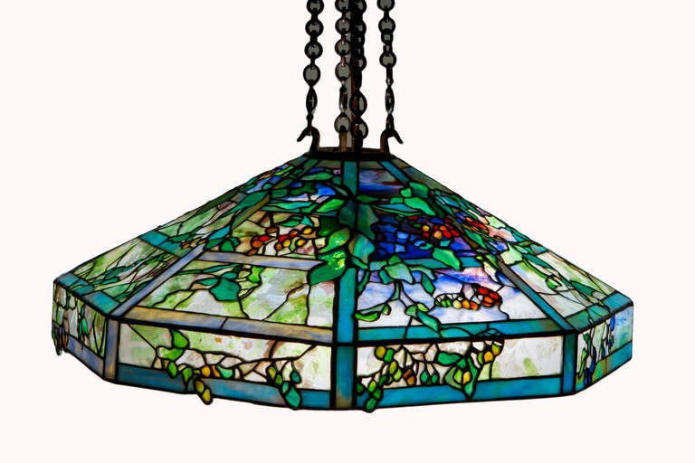 Tiffany Studios October Night Chandelier In Excellent Condition In Englewood, NJ