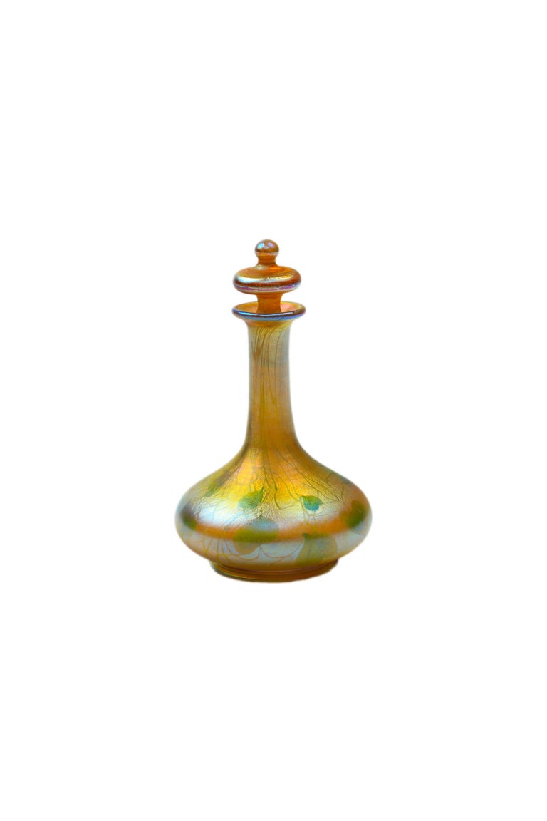 Art Nouveau Tiffany Favrile Hearts & Vine Perfume Bottle