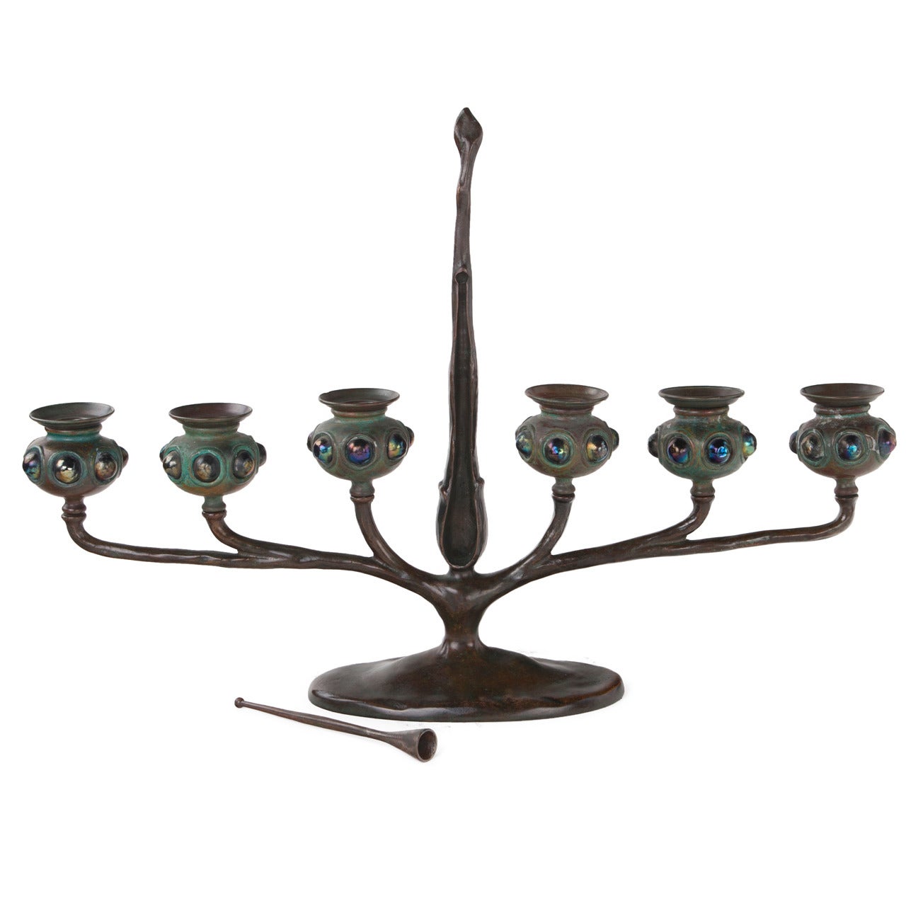 Tiffany Studios "Jeweled Six Branch" Candelabrum