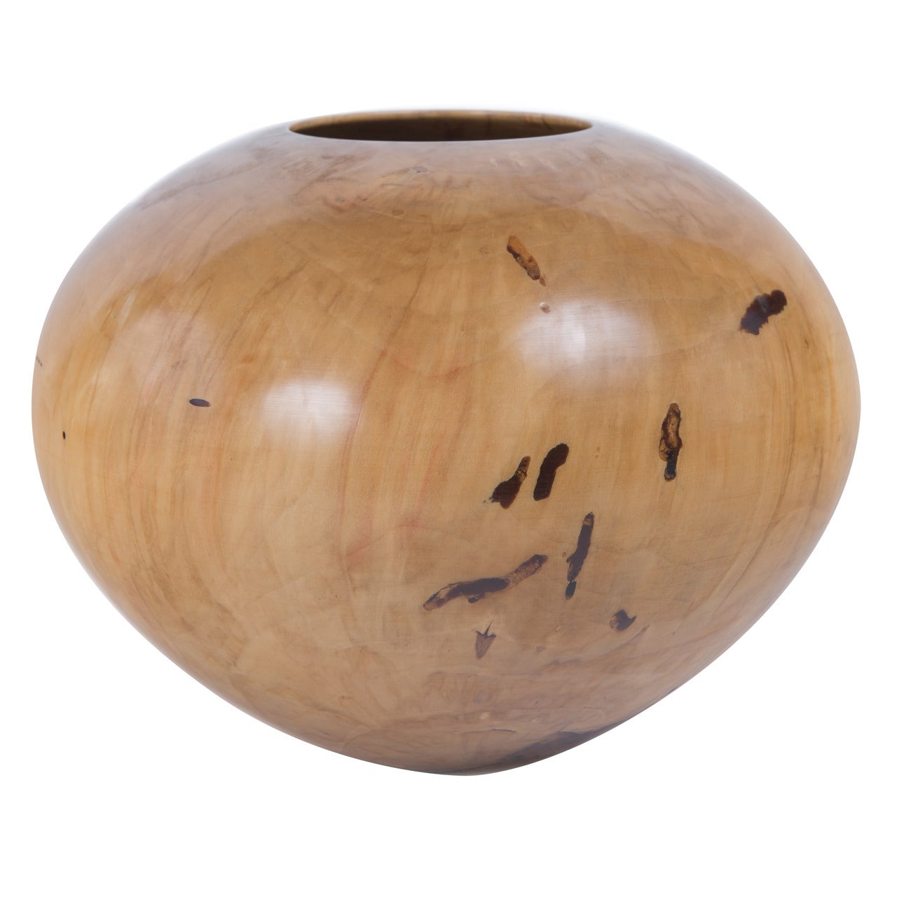 Ash Leaf Maple Turned Wood Vase by Phillip Moulthrop